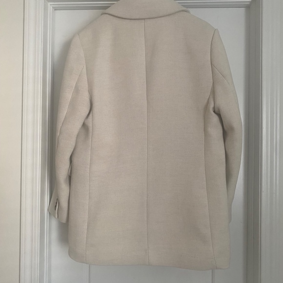 H&M Single-breasted Twill Jacket Cream Women Medium - Picture 3 of 4